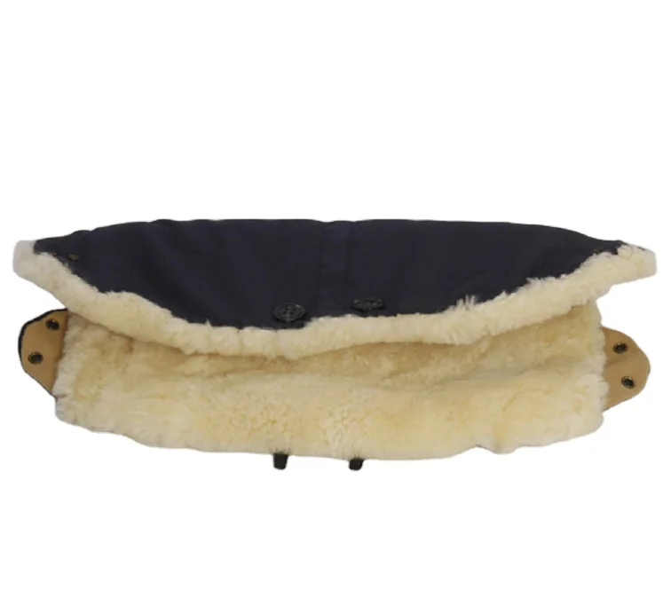 China Factory Stroller Accessories Sheepskin Warm Muff Winter Windproof  Pram HandMuff Lambskin Wool Warm Muff for parents