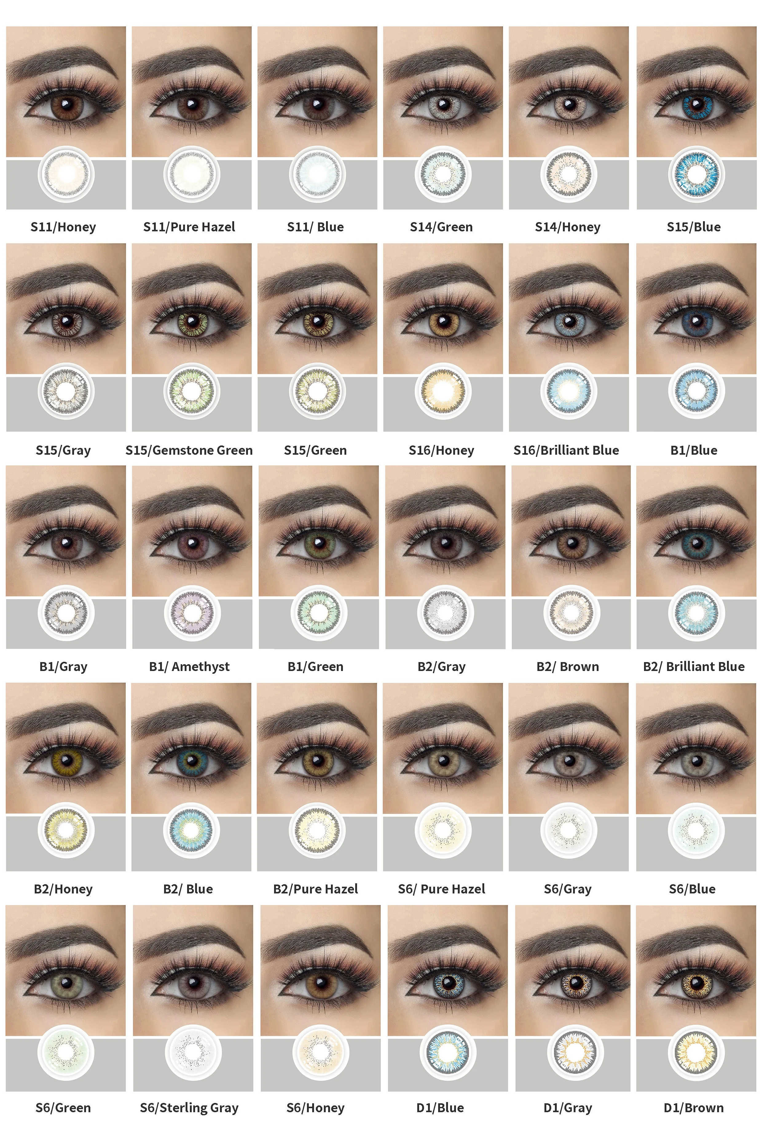 Lentilles De Yeux Eye Lenses Color Contact Lens Soft Cosmetic Contact Lenses Two Pieces Colourful Yearly 14.0mm 0.08mm