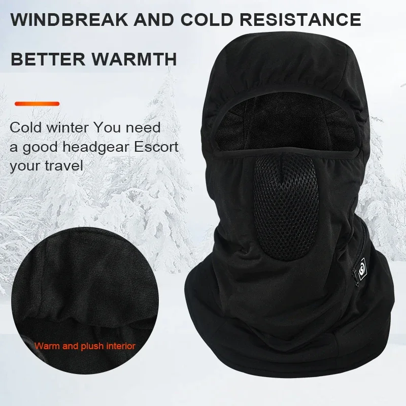 New Winter Heating Warm Hats Thermal Hat Savior Unisex Heated Balaclava Face Mask Heated Ski equipment for wholesale