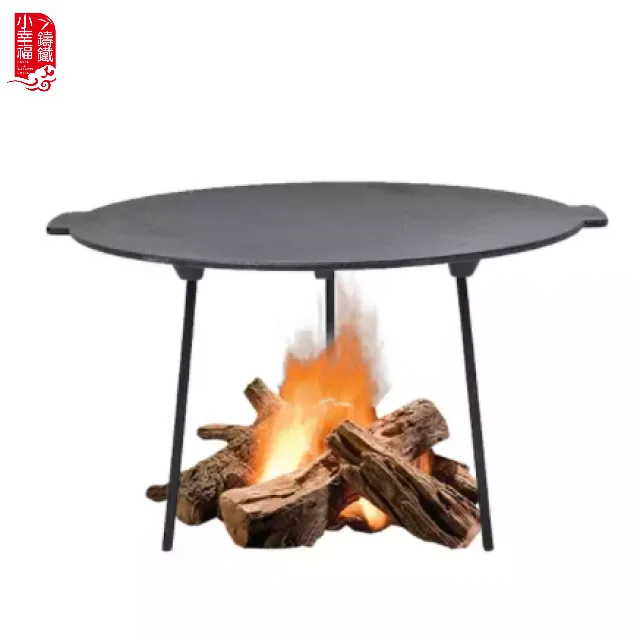 BBQ Griddle Pan With Feet,Outdoor Barbecue Grilling Tool , Camping Cast Iron Pan For Sale