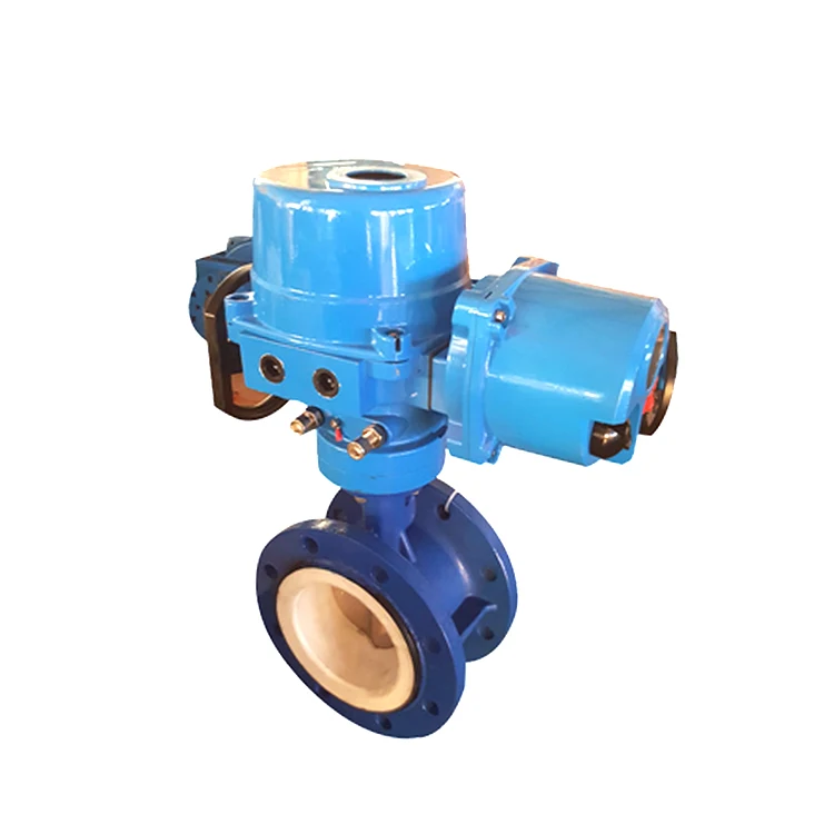 Cast iron electric flange water control butterfly valve