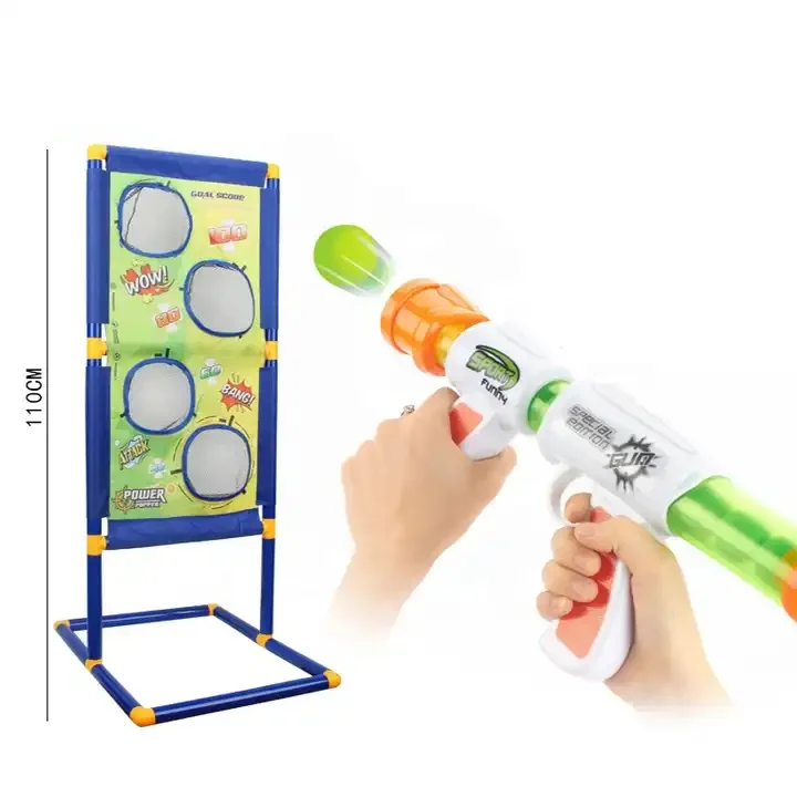 2 In 1 Space Flying Saucer Soft Bullet Air Soft Bullets Shooting Gun 2 Players Fighting Outdoor Toys For Kids