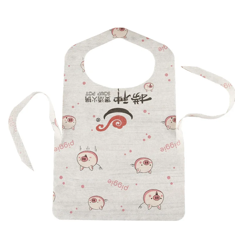 Custom Hot Pot Barbecue Waterproof Oilproof Adult Bib Aprons Dining Guest Non Woven Disposable Adult Apron Bibs With Logo
