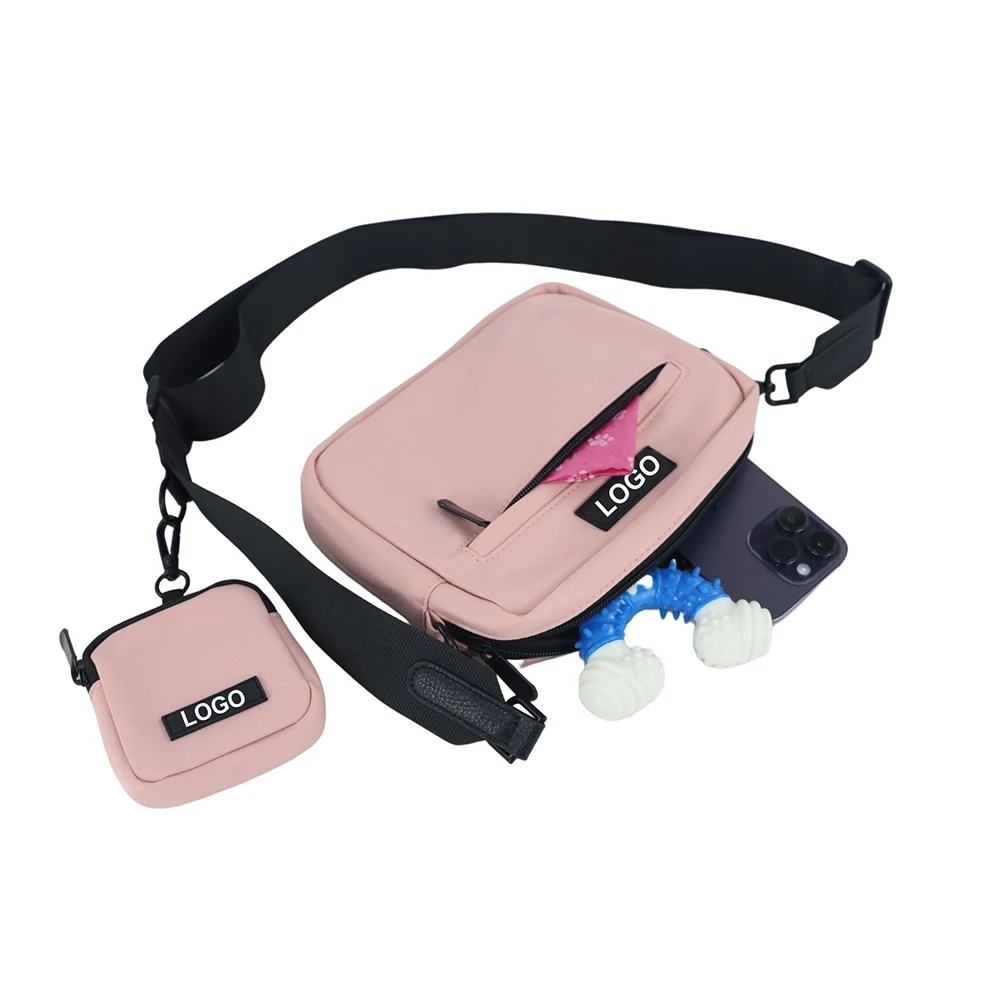 New Arrival Sublimation Fashion Luxury Nylon Dog Treat Bag Dog Treat Pouch with Shoulder Girdle