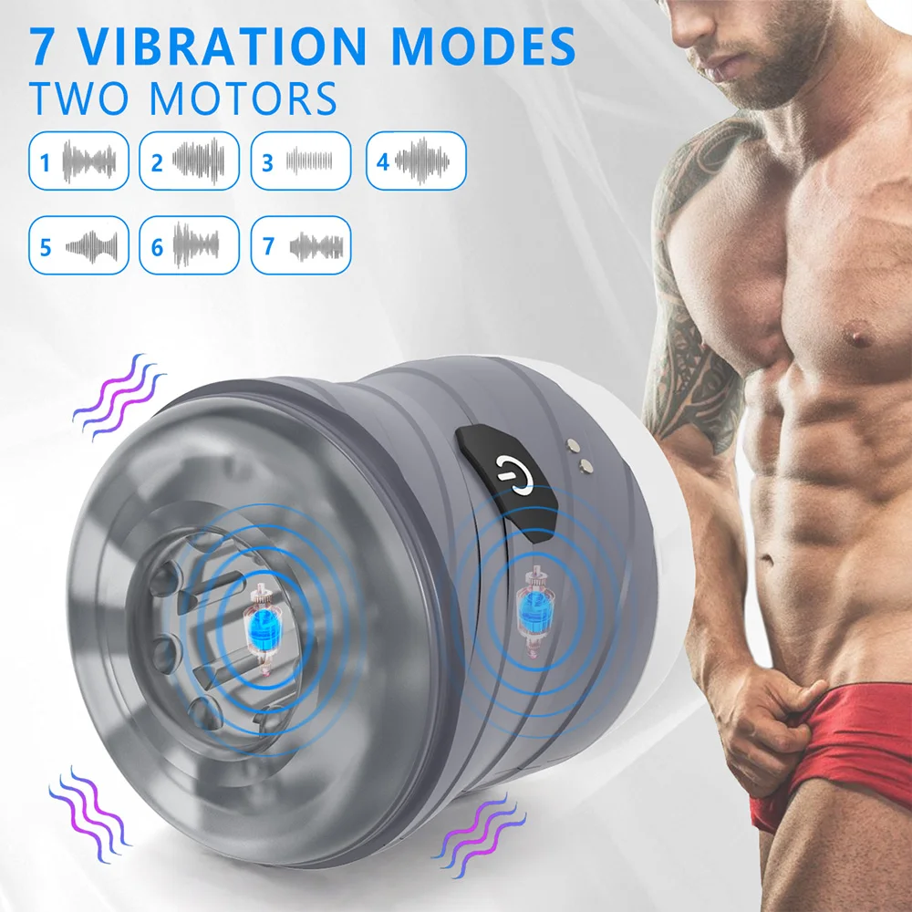 Hot Sell 7 Modes Speeds USB Magnetic Charging Sexy Vagina Boy Masturbation Cup Vibrator Device Men Sex Toys Male Massage