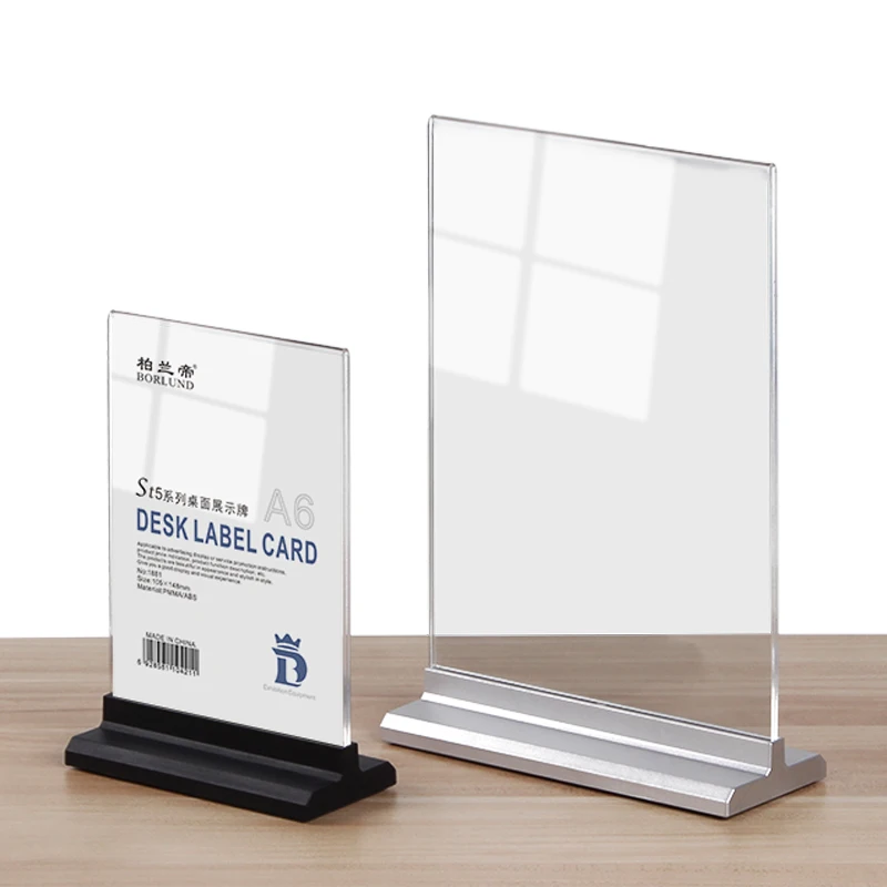 Borlund Clear Display Stand Holder 210x297mm A4 Holders  Customized Acrylic Countertop Table Sign