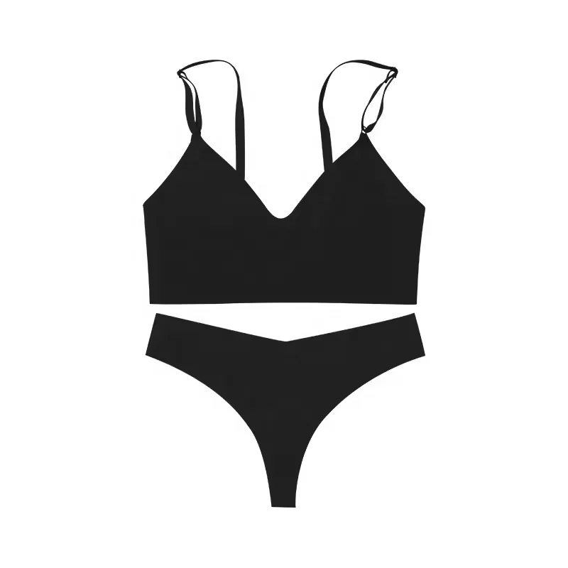 Black G String Polyamide Seamless Panties For Women Ice Silk No Show Thong Underwear Girls Best Bra And Panties Sets