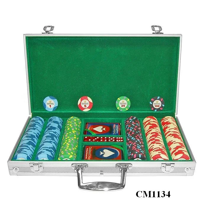 Winxtan factory with 2 chip trays inside lacquered wooden 500 poker chips case wood