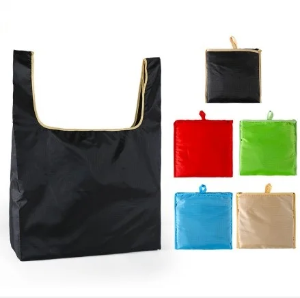 
RPET Recycled 210T Polyester Shopping Tote Jute Super Market Foldable Bag 