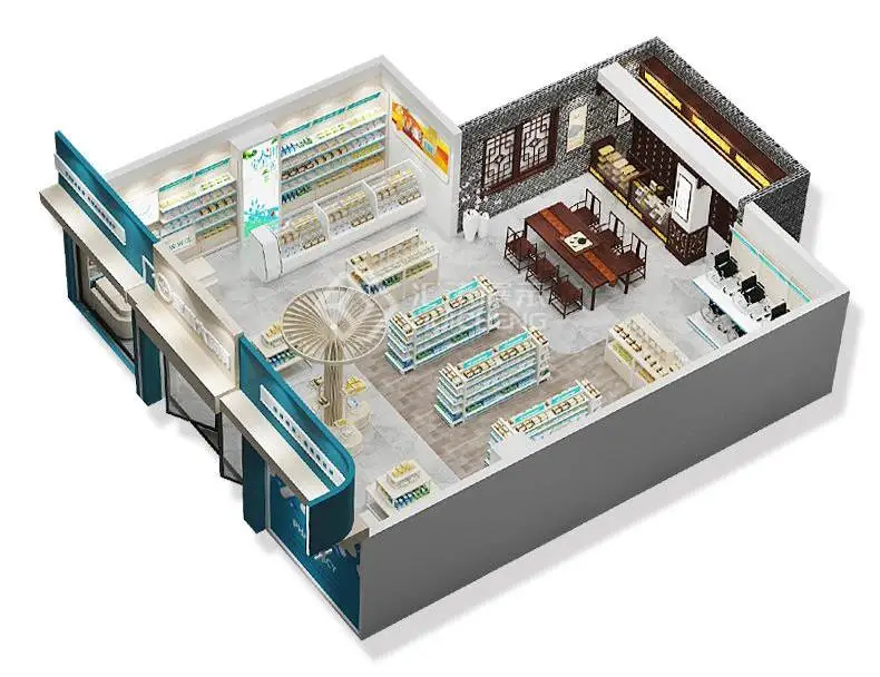 Meicheng Pharmacy Medicine Display Shelves Western Medicine Pharmacy Prescription Cabinet Single-Sided Wall Counter