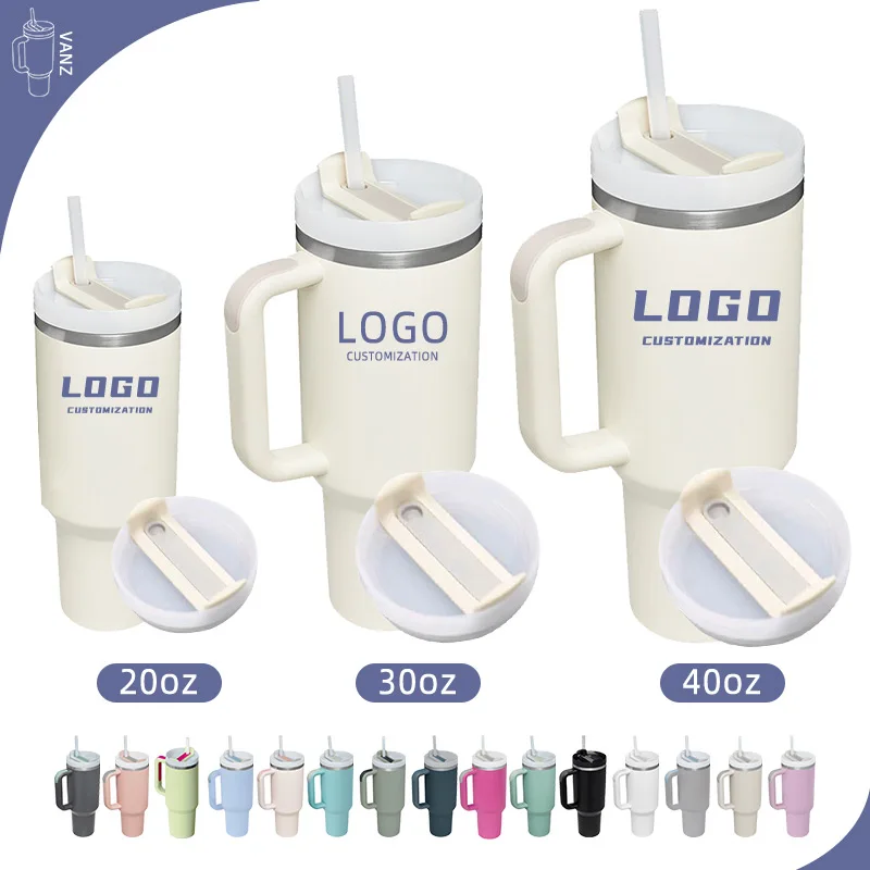 Custom Tumbler 40 oz Stainless Steel Vacuum Insulated Metal Travel Mug Temos Coffee Cup 20oz 30oz 40oz Tumbler With Handle Logo