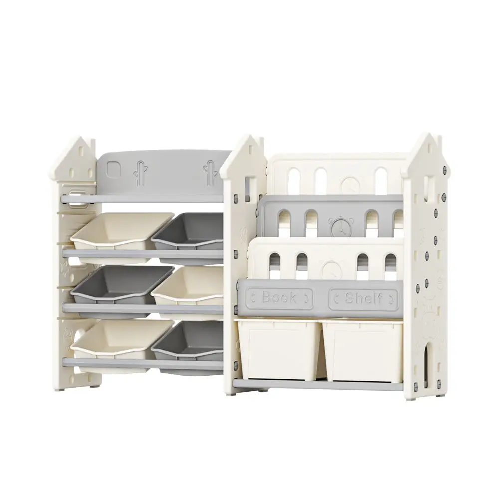 New House Shape Kids Toy Shelf Corganizador de juguetes para beb Children Plastic Toy Storage Cabinet Bookshelf Set Kids Cabinet