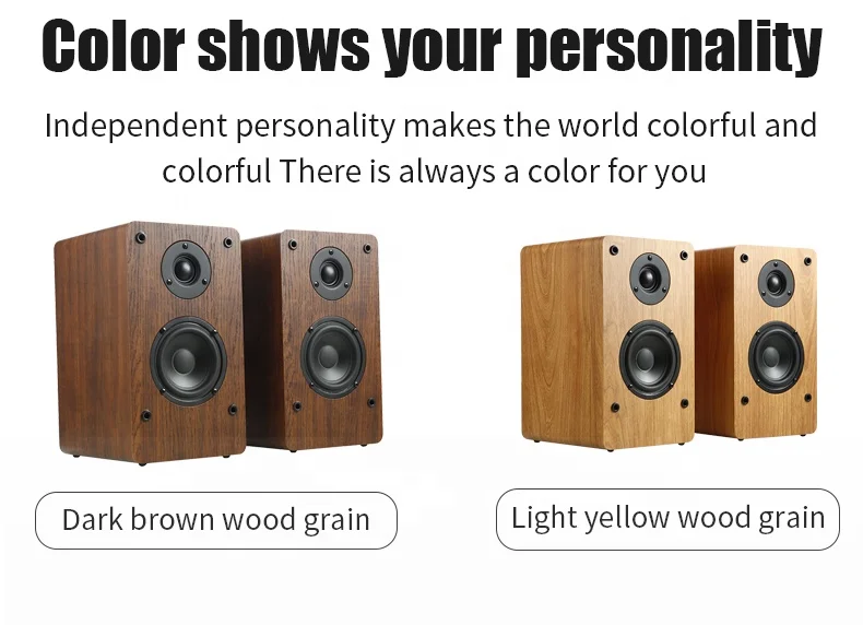 wooden bluetooth  Speaker Desktop Two-Wa High Power HiFi Audio Speaker Passive Bookshelf Surround Home Theater Speaker Sound Box