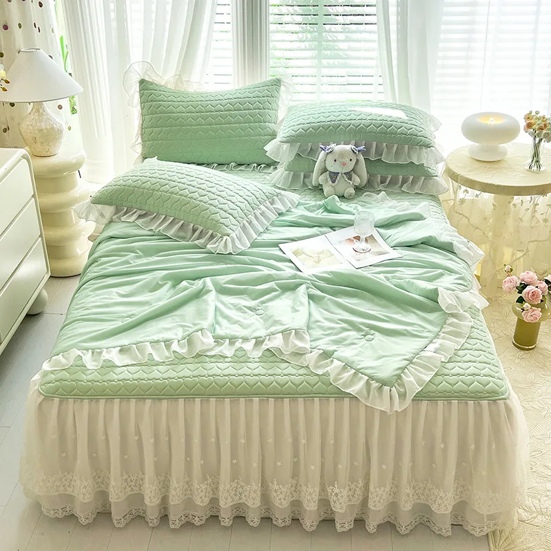 Hot Sale Luxury Ice Silk Cooling Thailand Natural Latex Mat Cooling Summer folding Sleeping Mat Summer quilt set