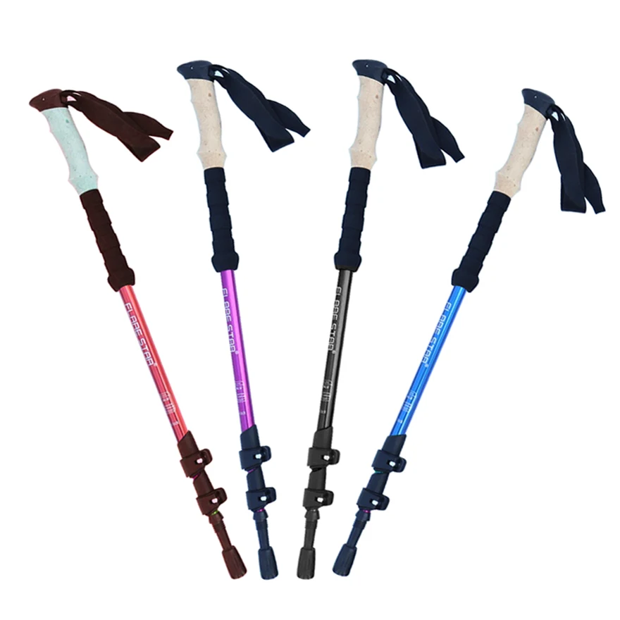 Ultralight Adjustable Folding Canes Baston Eva Handle 4-section Trekking Walking Stick Cane Trekking Pole Alpenstock