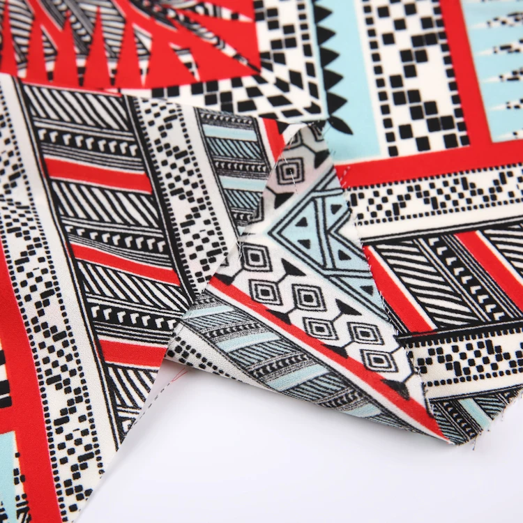 
Abstract geometric custom print fabric chiffon printed chiffon dress fabric 