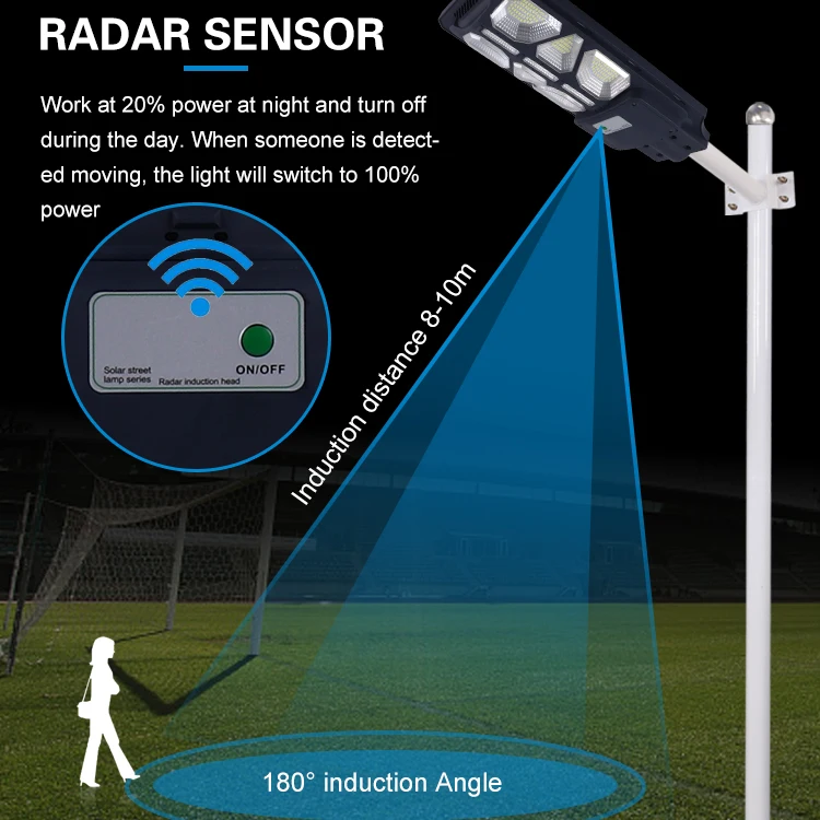 Energy Saving Ip65 Waterproof Abs Outdoor 120w 150w Integrated All In One Solar Led Road