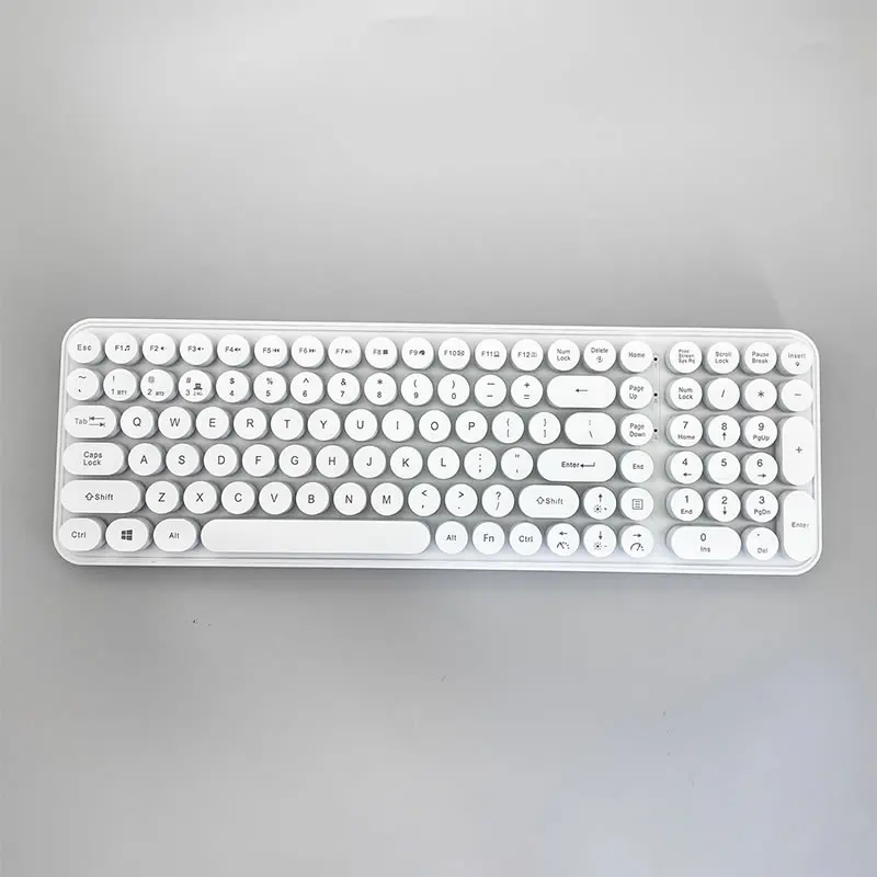 Retro Keys 2.4g Wireless Bluetooth Rechargeable Gaming Keyboard OEM multi Language Layout PC Keyboard