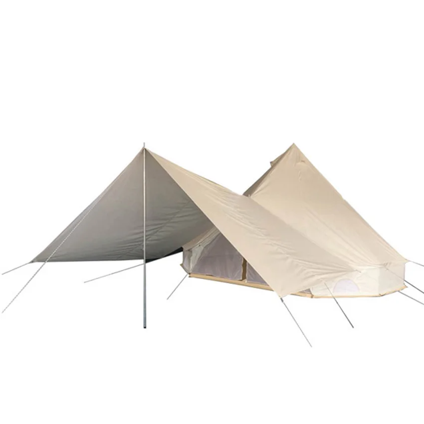 New Arrival Luxury Large Size 5M 6M Teepee Yurt Glamping Tent Outdoor Family Camping Canvas Bell Tent