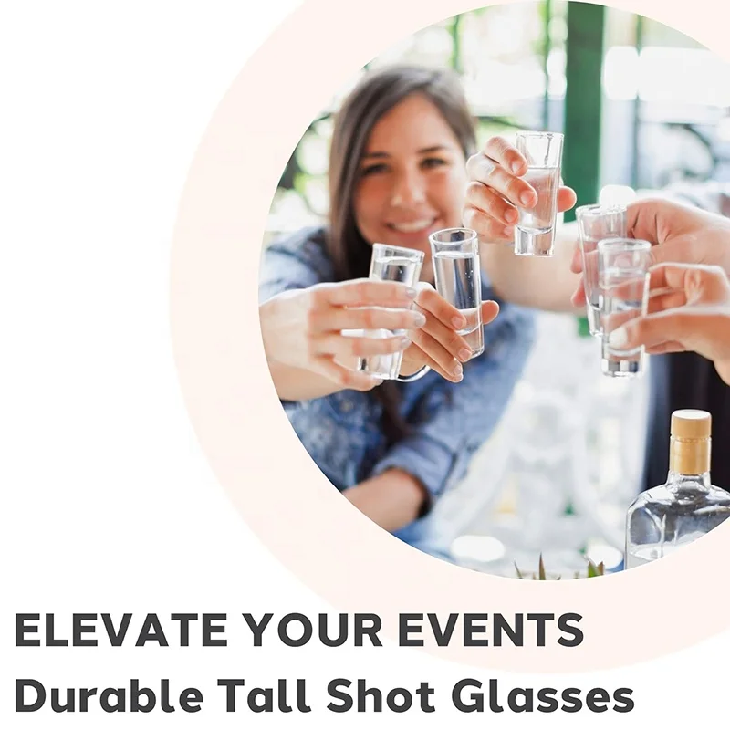 Tall Shot Glass with Heavy Base Tequila Shot Glasses Clear Glass Cup for Party