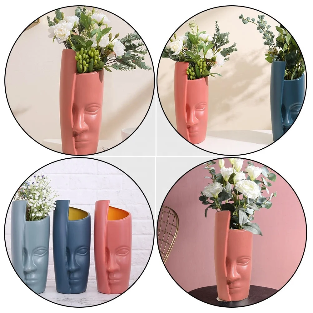 Простая Современная Абстрактная пластиковая настольная художественная ваза для цветов для украшения дома