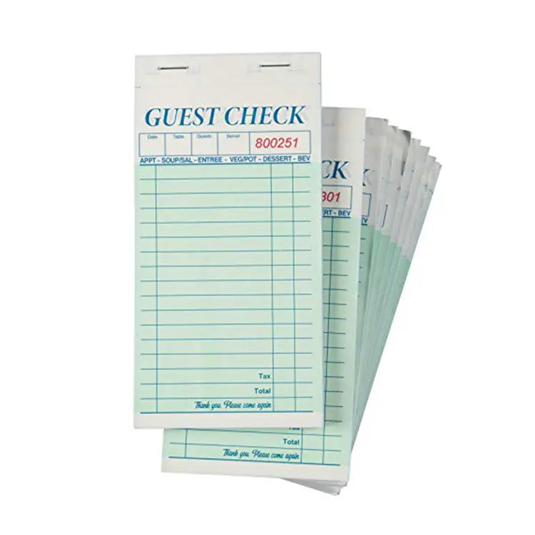 3-ply continuous carbonless printing paper invoice receipt book hotel booking book waiter pad