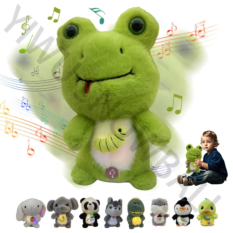 Hot Selling Electric Cute Pet Frog Plush Toy Can Dance Sing And Record Stuffed Animal Frog Doll Kawaii Kids Children Gift