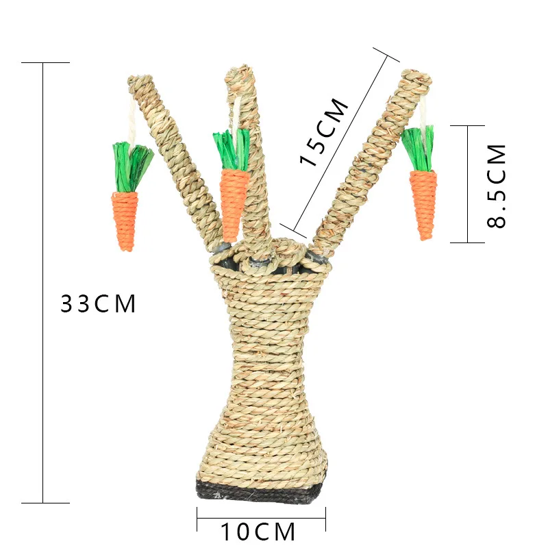 Straw Carrot Cat Tree Cat Climbing Frame Hand-woven Totoro Hamster Climbing Frame Cat Scratch Board