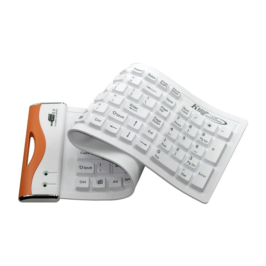 Glow In The Dark Custom Waterproof Silicone Soft Gasket Keyboard Silicone FoldableBluetooth keyboard