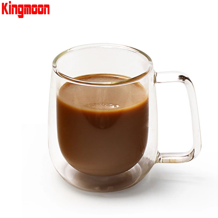 Многоразовая стеклянная кофейная кружка ручной работы с двойными стенками