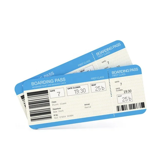 custom thermal airplane airline entrance ticket boarding pass