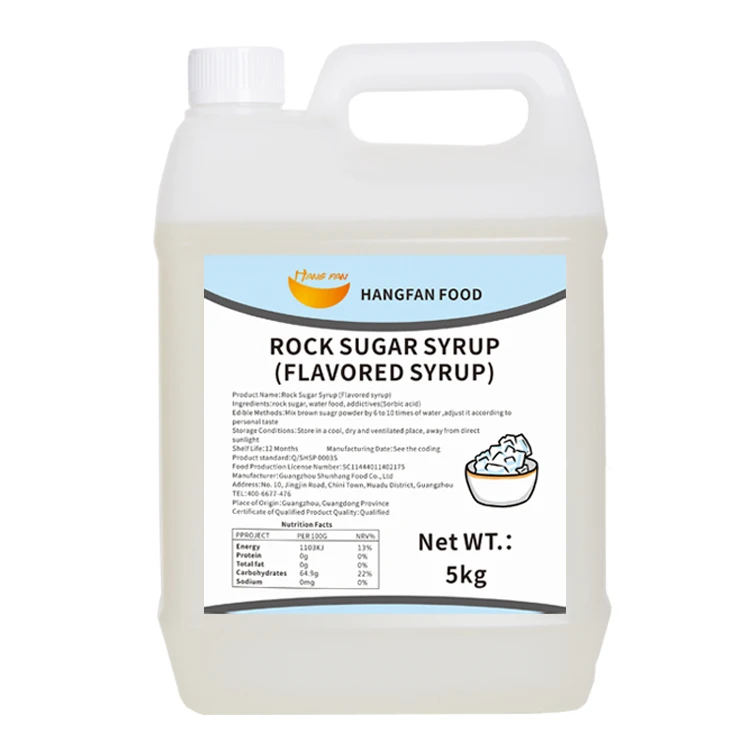 Hangfan Best Selling White Sugar Bubble Tea Syrup Rock Candy 5kg Rock Sugar Syrup