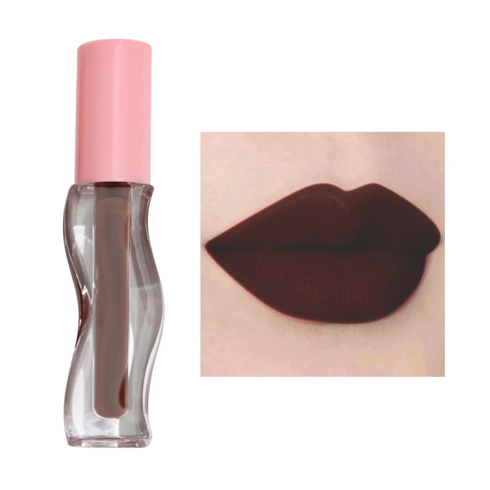 long lasting liquid vegan liquid lipstick private label high pigment matte lip gloss makeup wave glide tubes with customized box