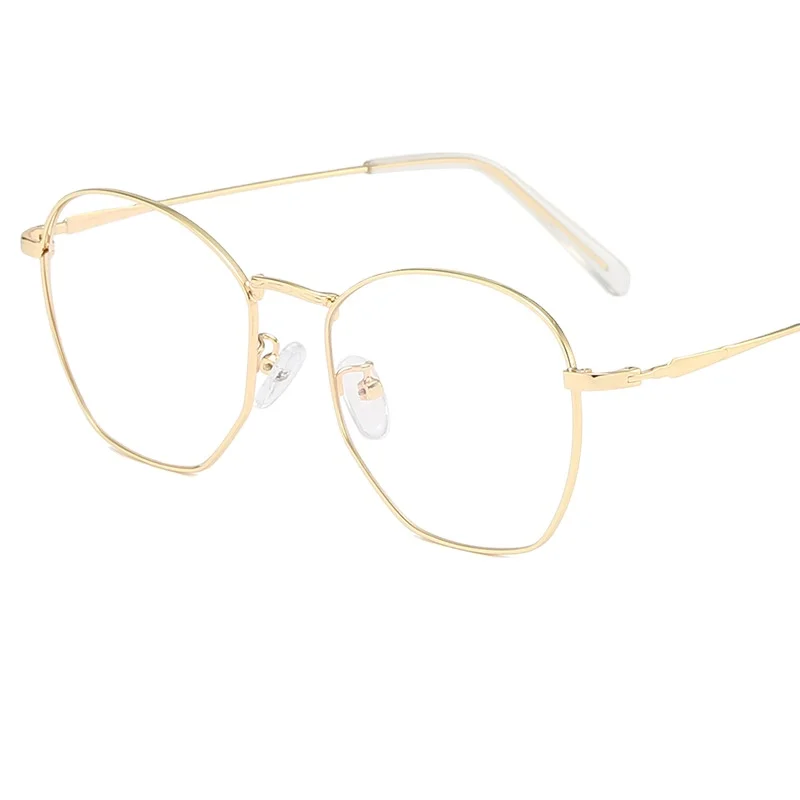 Irregular opening glasses frame for women artistic flat lenses for men personalized metal with myopia glasses frame