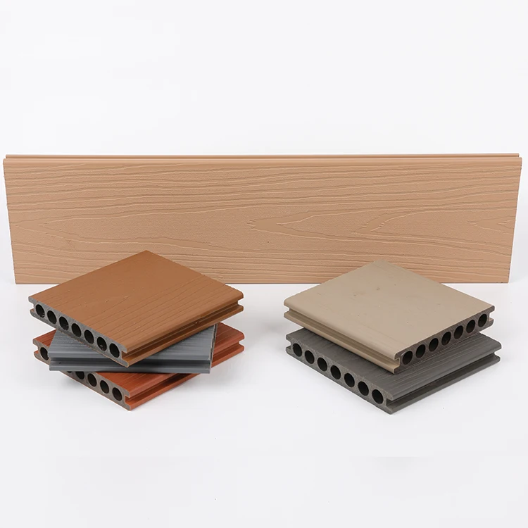 Black 3d Deep Embossing Plastic Composite Wooden Deck Floor PWC Decking