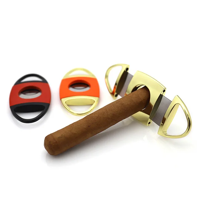double blade stainless steel custom cigar cutter with box black and gold cigar cutter luxury set