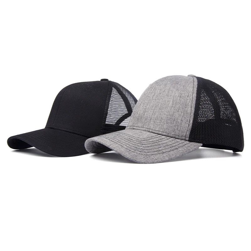 Wholesale custom new era curved brim hat vintage baseball cap plain mesh 6 panel trucker hat