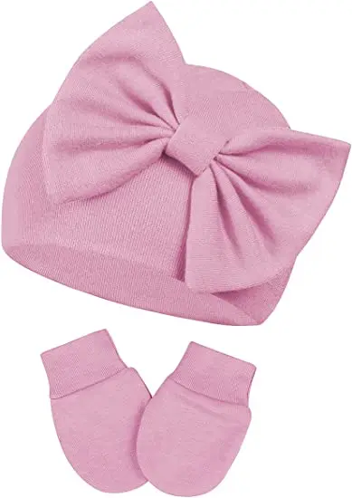 Newborn Bow Knot Custom Skull Cap High Quality Beanie Made From 100% Cotton Extremely Soft & Gentle On Delicate Newborn Skin