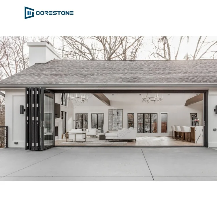 Aluminium accordion folding door bifold pvc concertina door for interior decoration