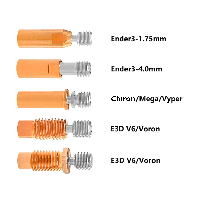 Bi-Metal E3D V6 CR6-SE CR10 Mega Vyper Anycubic Heat Block Copper All-Metal Titanium alloy 3D Printer Throat For Ender3 Hotend