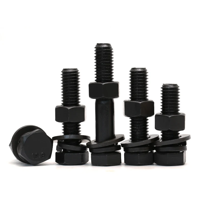 Полурезьбовые шестигранные болты и шестигранные гайки grade8.8 из черного оксида DIN 931