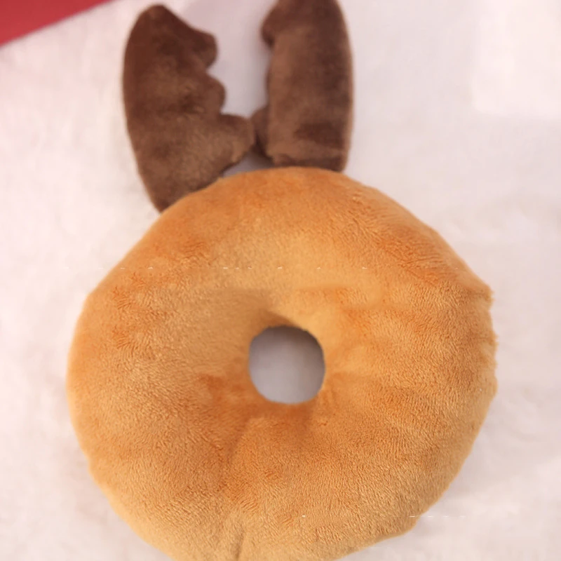 Wholesale Pet Dog Chew Toys Luxury Durable Small Christmas Interactive Squeaky Donut Pet Dog Plush Toys for Dogs