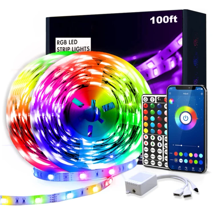 RGB Светодиодная лента с управлением через приложение Bluetooth синхронизация музыкой изменение цвета светодиодное освещение для спальни