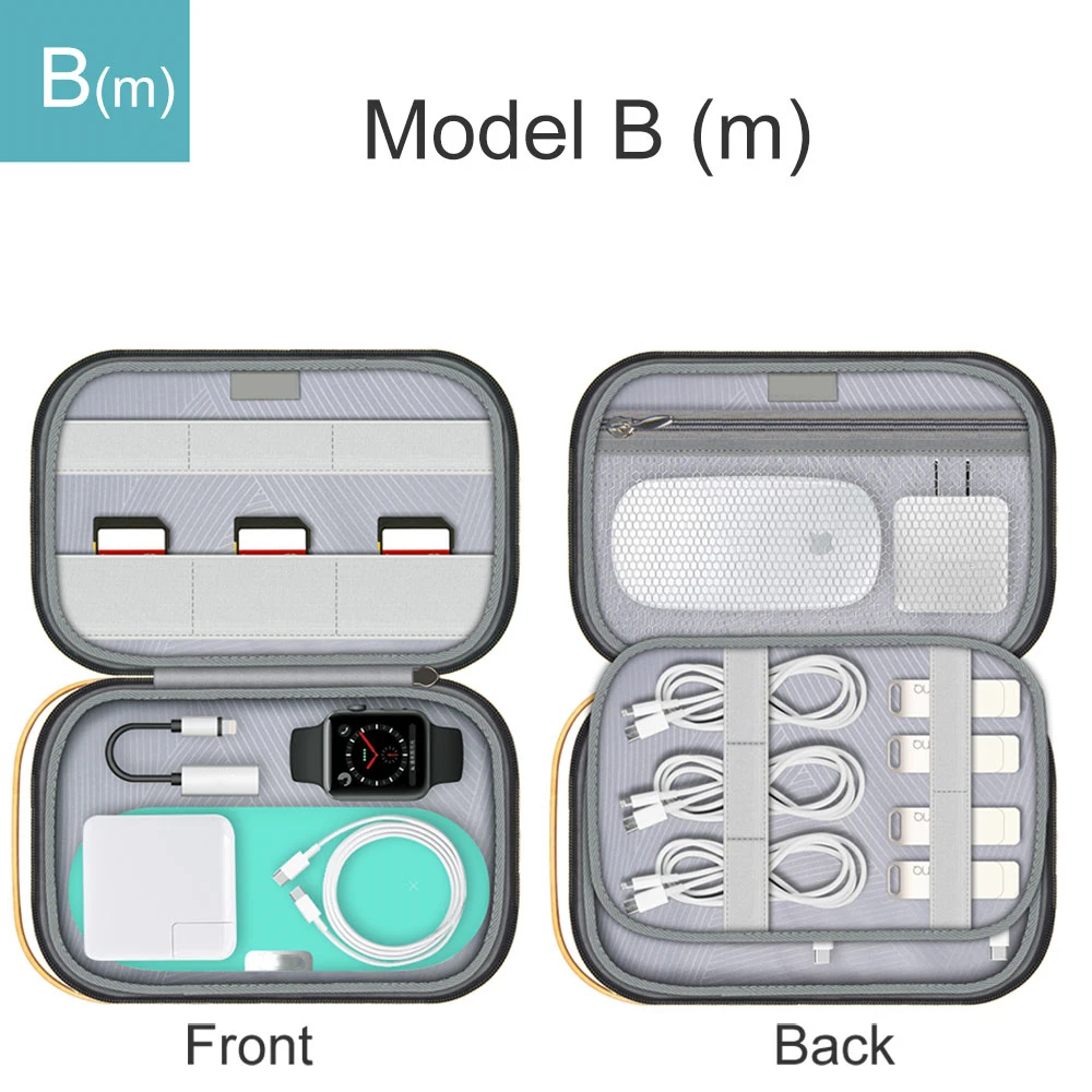 Electronic Accessories Cable Organizer Bag Travel Pouch Storage Bag for Memory Cards Detachable Large Capacity Bag