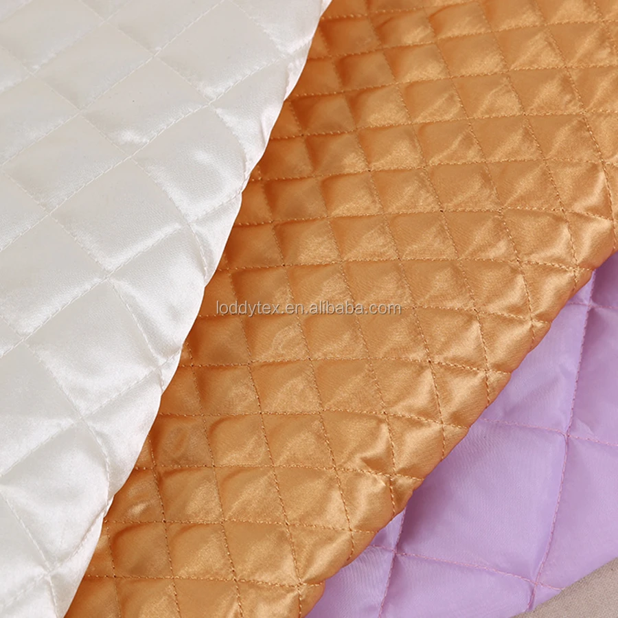 polyester diamond quilted satin fabric