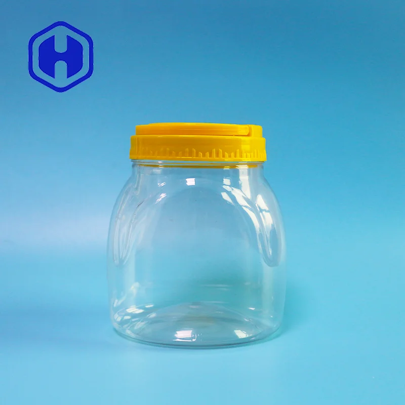 wholesale 850ml transparent plastic oval shape food containers mason pet jar