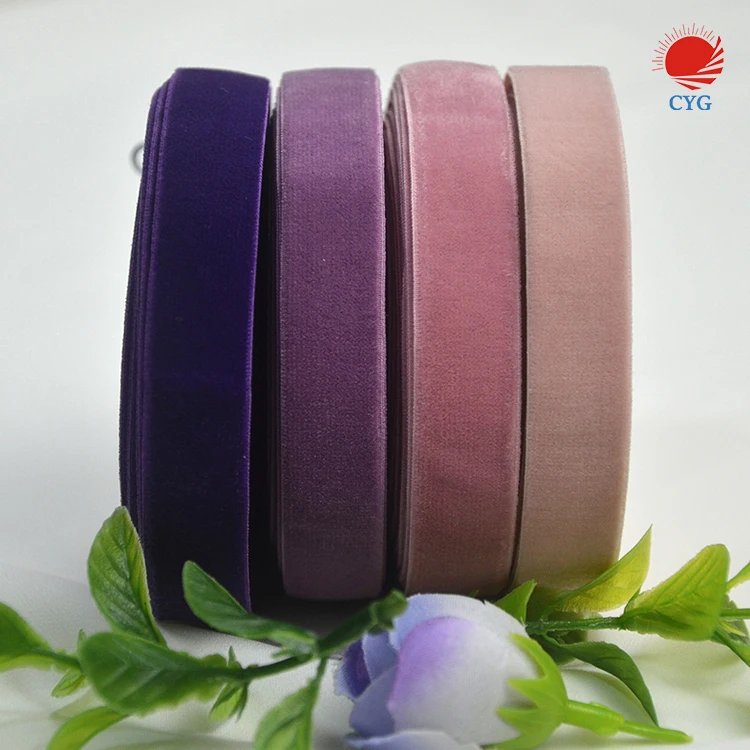 15 mm Wholesale Elastic Velvet Tape/velvet Trim/velvet Ribbon Elastic Velvet Tape