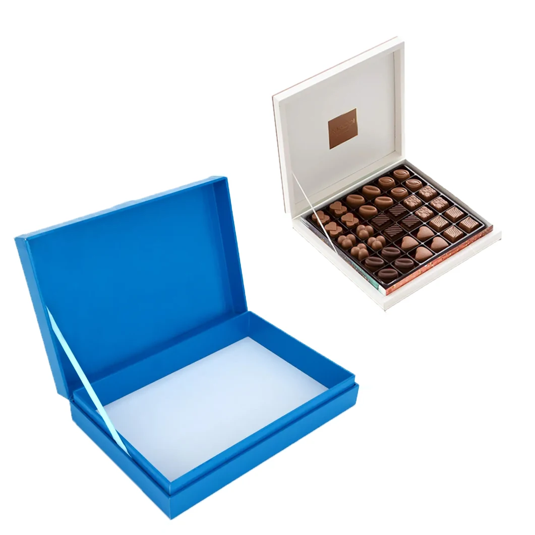 Custom Logo Luxury Cardboard Chocolate Paper Box With Flip-Open Lid Elegant Mini Candy Packaging Gift Boxes with divider
