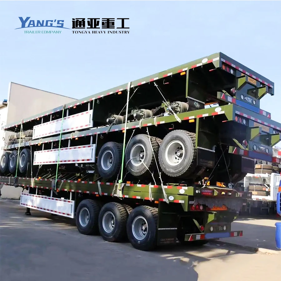 60 Ton 20ft 60 Ton 48 Ft 50ft 30 Ton 3 Axle 40ft Semi Container Flatbed Trailer For Sale