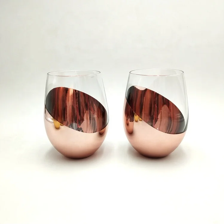 copper color wine glasses cup stemless wine glass for home decor (62496962936)